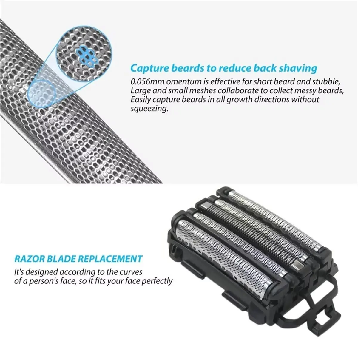 A38F Shaver Replacement Inner Cutter & Foil for Panasonic ES9032 Razor Head Electric Shaver Foils Set for Men'S Grooming