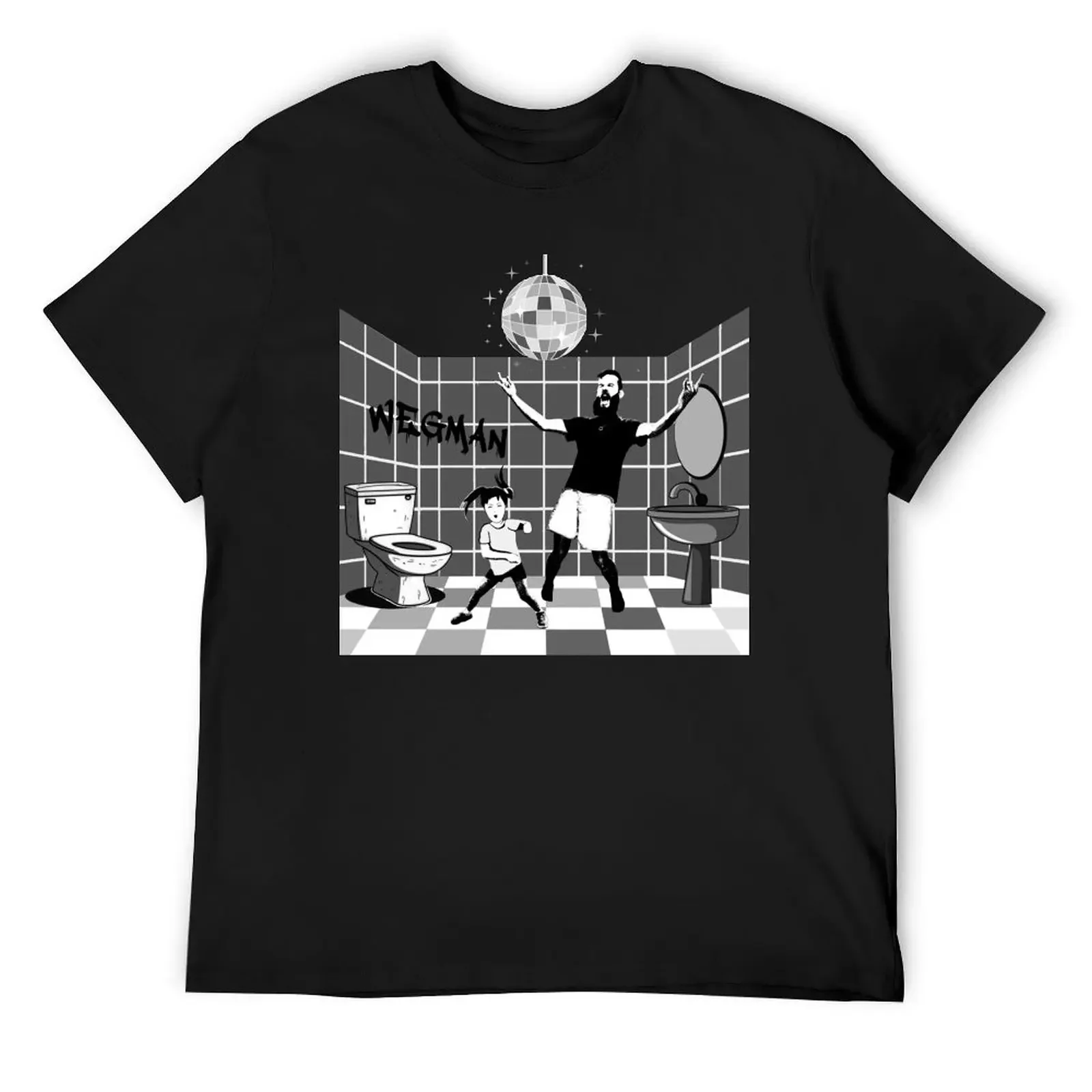 

Wegman Bathroom Disco B&W T-Shirt T-shirts oversize cute tops customs fitted t shirts for men