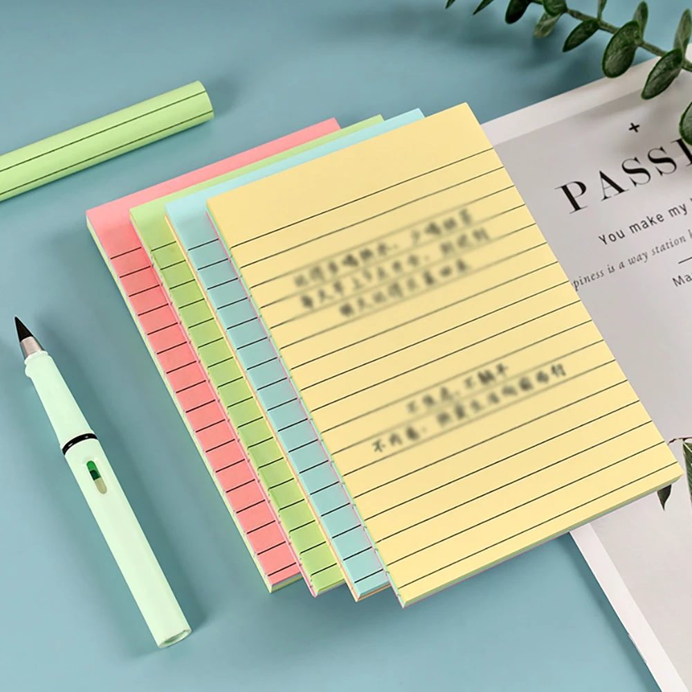 100 Colorful horizontal sticky notes, simple and sticky, suitable for office and study notes and messages