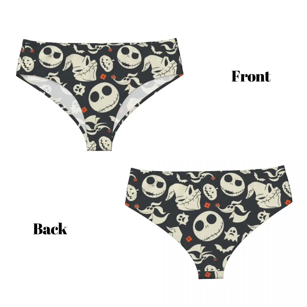 Custom Jack Skellington Briefs Underwear Women Comfortable Stretch The Nightmare Before Christmas Panties