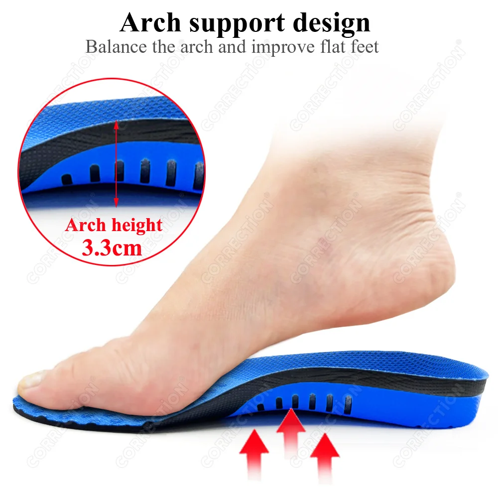 CORRECTION Orthopedic Insoles Orthotics Flat Foot Health Sole Pad For Shoes Insert Arch Support Pad Plantar fasciitis Feet Care