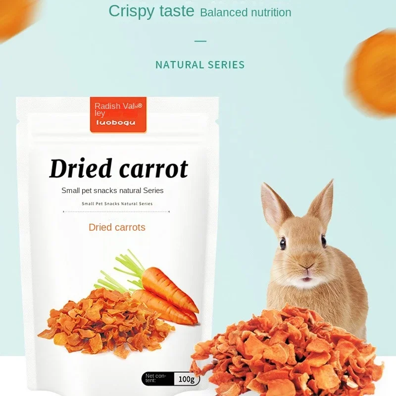 Rabbit Snacks Dried Carrots Nutritious Vegetable Granules Rabbit Chinchilla Guinea Pig Snacks Pet Teething Stick Rewards Food