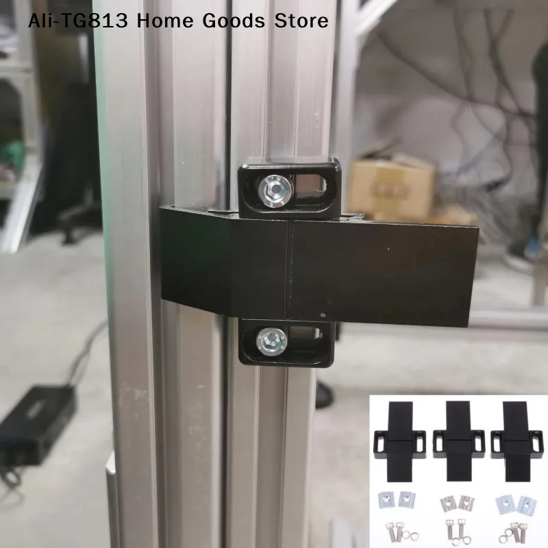 

[TG813]Black Aluminum Alloy Door Hasp Lock Frame Fixing Parts Suitable For 3030 4040 4545 European Standard Aluminum Profile