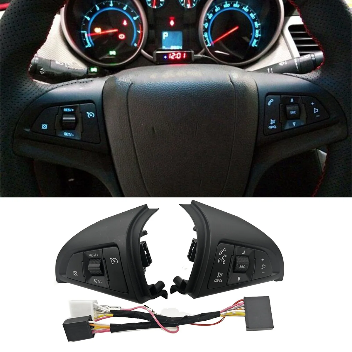 96892140 Left Speed Control Switch for Cruze 2009 -2014 Steering Wheel Button with Wire Harness