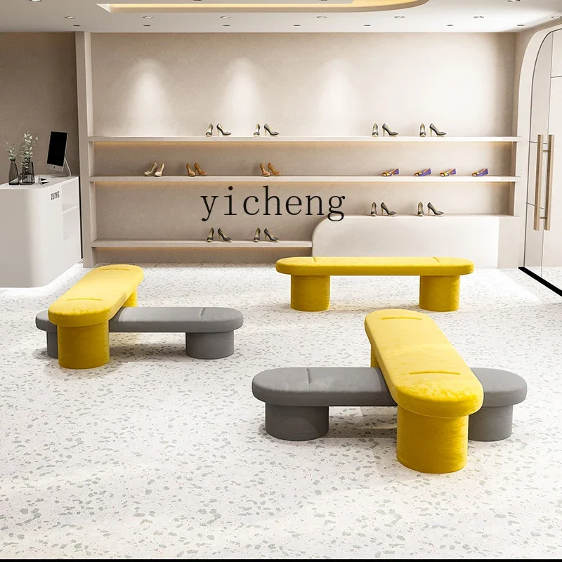 ZZk Clothing Store Shoes Shoe Trying Stool Creative Sofa Cloakroom Shoes Bench