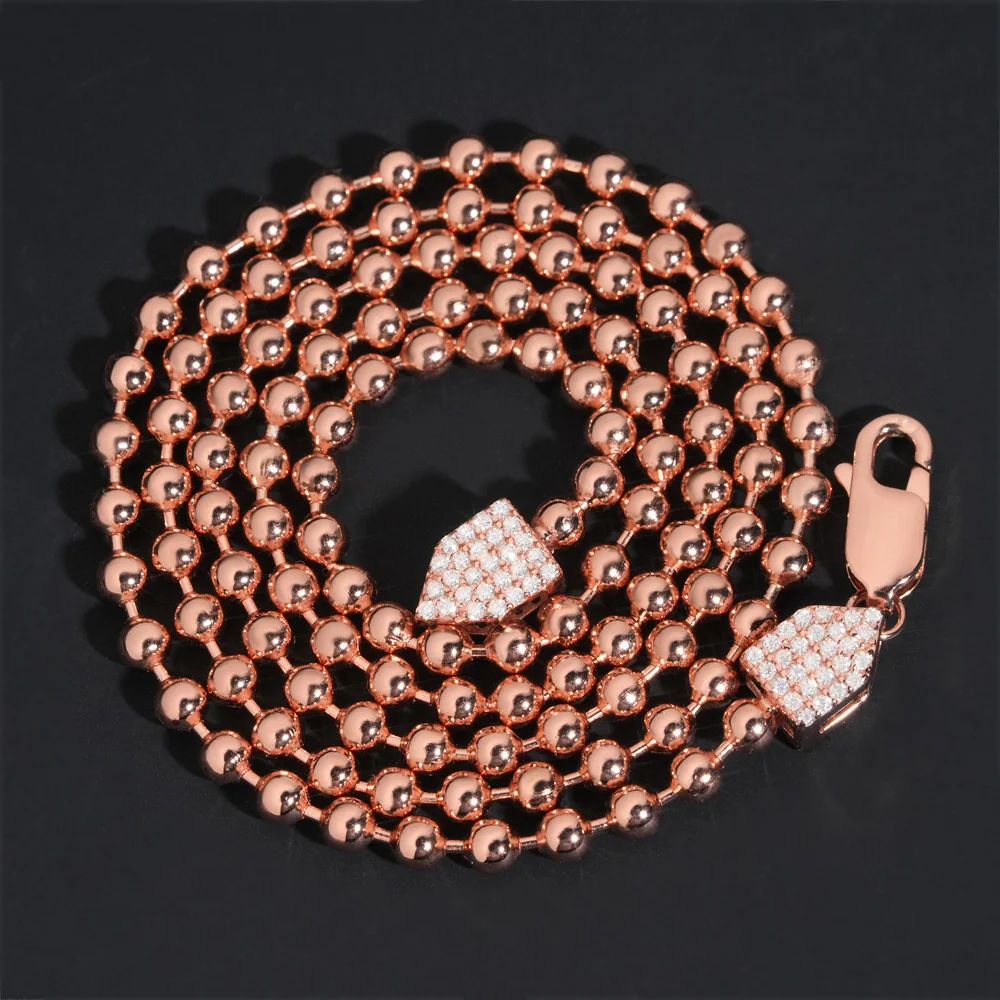 Icedminer 3 مللي متر VVS مويسانيتي الكرة ربط سلسلة مثلج خارج القلائد للرجال النساء S925 الفضة المختنق تمرير تستر الهيب هوب مجوهرات GRA