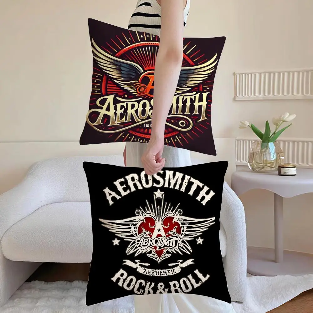 Band A-Aerosmith Cushion Cover Breathable Linen Pillowcase Summer Odorless Eco-Friendly Invisible Zipper Washable