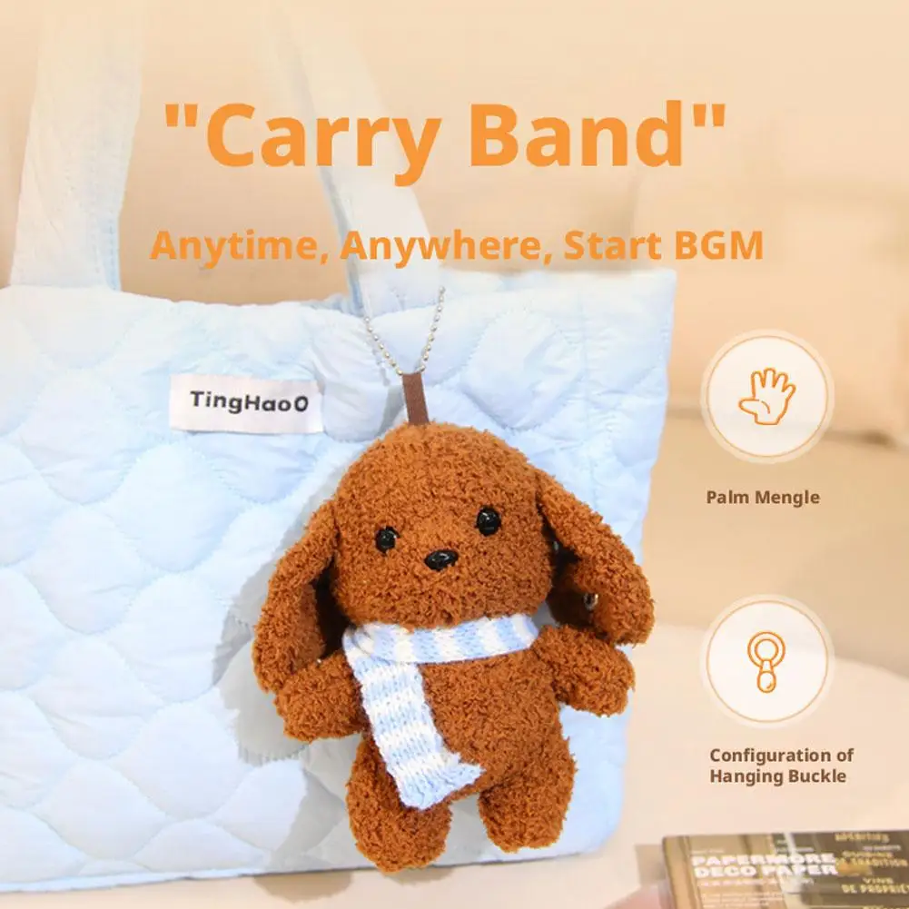 الكلب ألعاب من نسيج مخملي قلادة تيدي الكلب دمية البيانو الحسي لطيف أفخم أرنب Kawaii حقيبة مفتاح لطيف جرو الدمى سيارة ديكور هدية #4