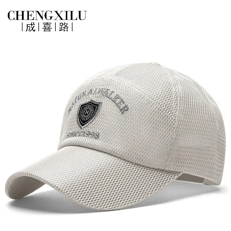 Hat men's summer seven sided mesh big head baseball cap men's Korean style full field sun protection hat