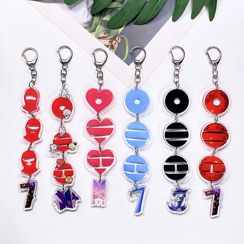 1/6 Piezas Llavero de Acrílico de la Banda Coreana K-Pop Bangtan Boys, Accesorios para Bolsos, Colgante para Mochilas, Llavero Popular, Regalo para Amigos