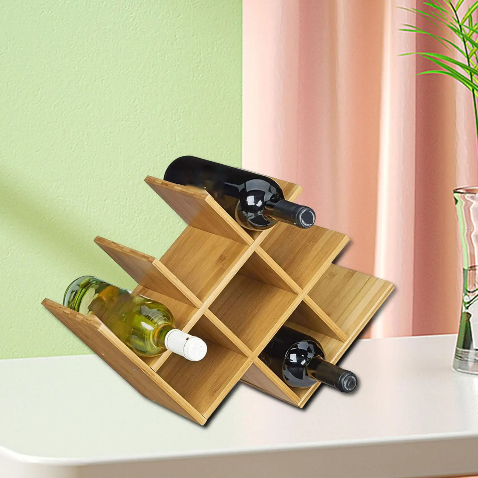 Wood Wine Rack Shelf Bracket Holder for Living Room Counter Cabinet Inserts