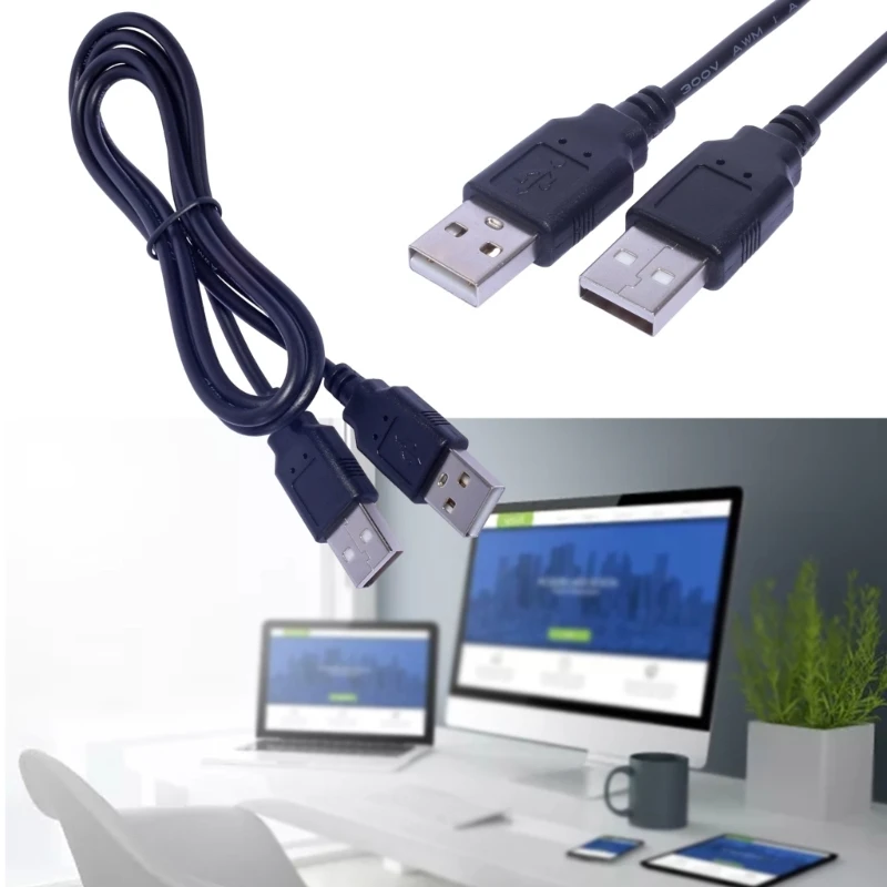 Versatile USB Extension Cable USB A to A Male to Male Cable Extender Cord 5V3A Power Cable Only for Chargings 100cm K1KF