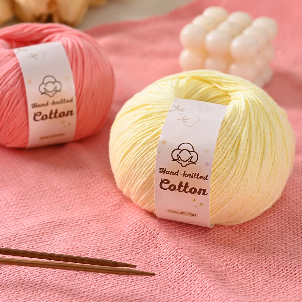 50g Cotton Yarn Ball 100% Pure Cotton Crochet Yarn Soft Baby Yarn Hand Knitting Thread DIY Craft Yarn for Crochet Knitting view 3