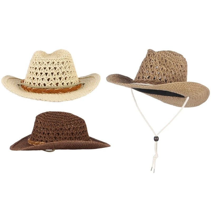 

Casual Party Hat Men Women Sunhat Comfortable Straw Hat Outdoor Fashion Accessory for Halloween Festivities and Make Up