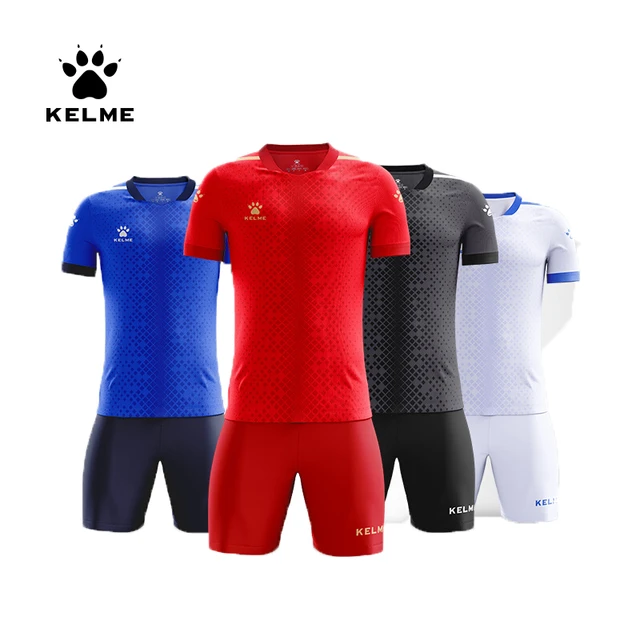 Kelme Custom Mannen Voetbal Jerseys Mannen Voetbal Uniform Zomer Trainingspak Sportkleding Korte Mouwen Jersey Voetbal Shorts 3801098