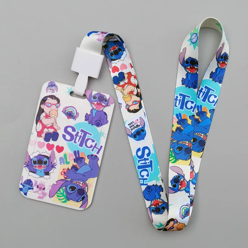 جديد ديزني غرزة حامل بطاقة لطيف الكرتون حافلة غطاء بطاقة معلقة الرقبة حبل طالب وجبة بطاقة الحرم الجامعي بطاقة فتاة هدية #3