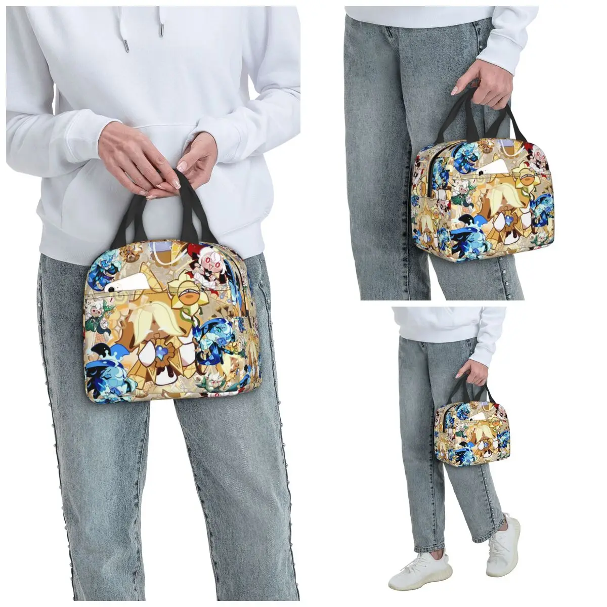 Cookie Run Kingdom Insulated Lunch Bag for Kids School Cooler Thermal Food Box Tote Portable Lunch Boxes Container
