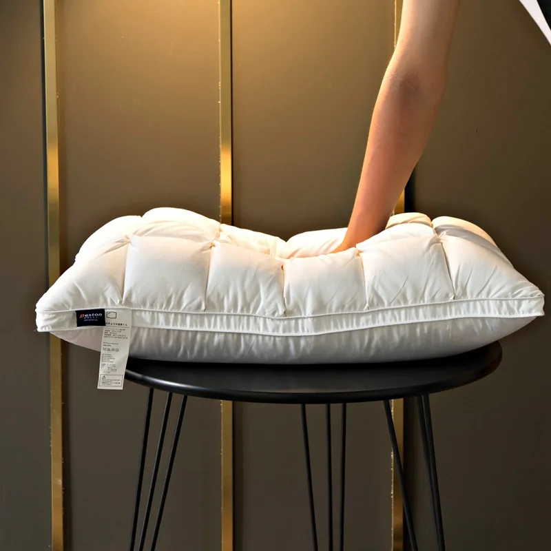Goose Down Pillow White Cotton PillowCover Rectangle Bedroom Sleep 5-Star Hotel Pillow High Quality Pillows For Sleeping