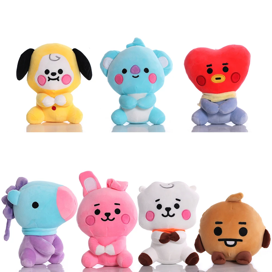 BT21 Mini llavero de peluche Kawaii para niños, bolsa de Anime, adorno colgante para niños, periféricos Bt21, animales de peluch