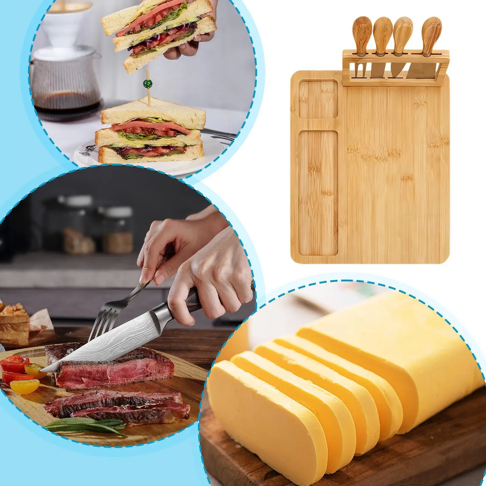 

Charcuterie Tray Heat-Resistant Appetizer Platter Charcuterie Tray Cheese Platter For Candy Snack Dessert Fruit Indoor Kitchen