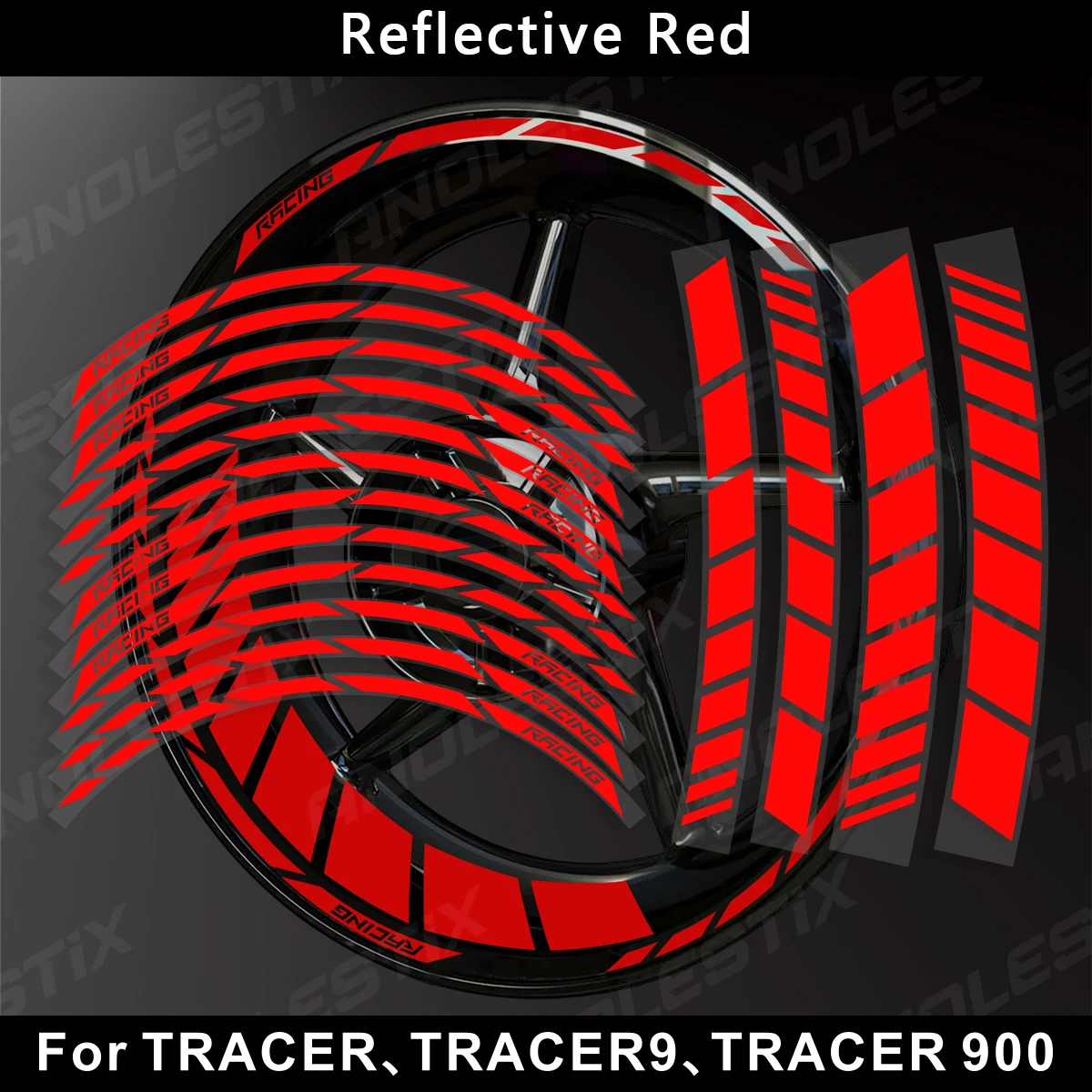 AnoleStix Reflective Motorcycle Wheel Sticker Hub Decal Rim Stripe Tape For YAMAHA TRACER TRACER9 TRACER9GT TRACER900