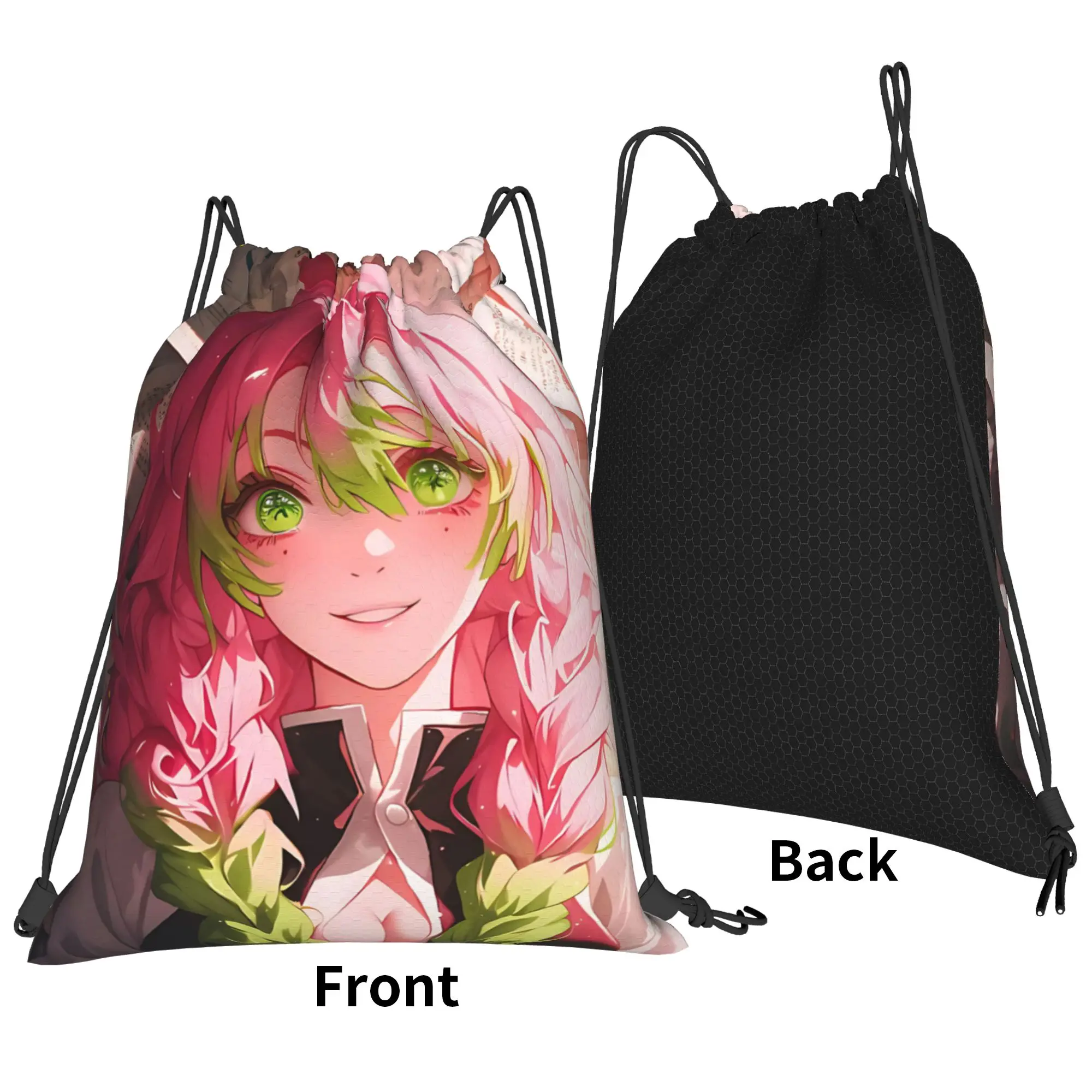 bag Pouch Demon Slayer shounen manga Drawstring Bags Travel Pouch Print Backpack Boy Girls School Shoe Bag view 3