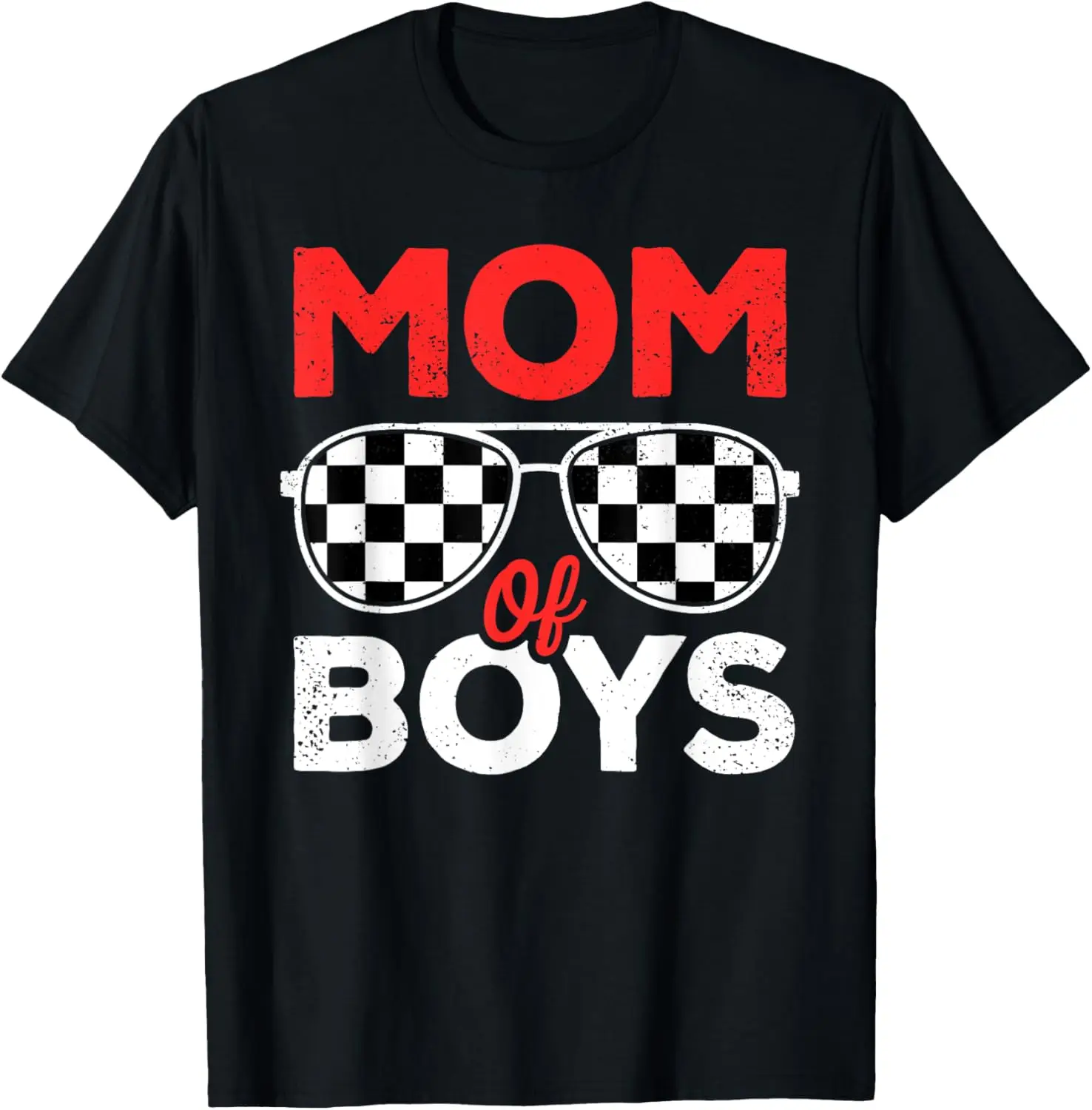 

Mom of Boys Mothers Day Race Car Funny Checkered Mom of Boys T-Shirt