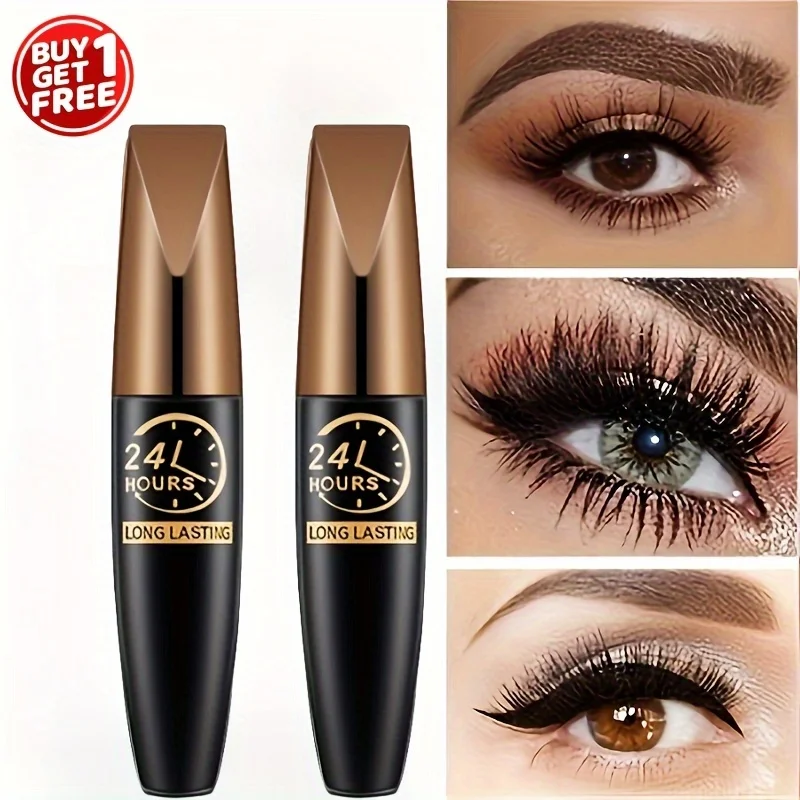 Mascara imperméable 5D, longue durée, en Fiber imperméable, achetez-en 1, obtenez-en 1, maquillage essentiel gratuit, 2 pièces/ensemble |   Formule noire