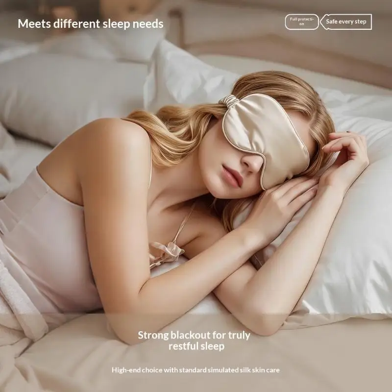 Double Sided Ultra Thin Silk Eye Mask Light Blocking Breathable Comfortable for Travel Sleep Rest