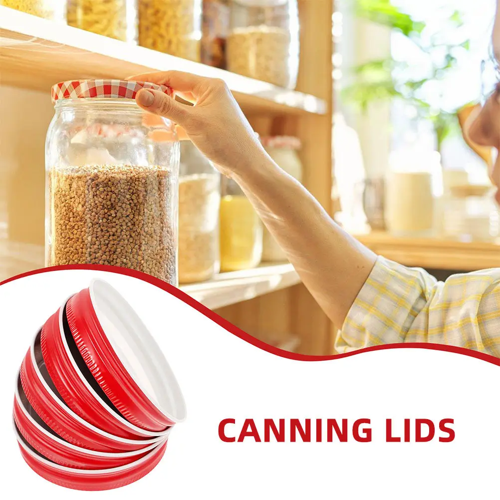 10Pcs Mason Jar Lids Wide Mouth Metal Canning Covers Airtight Leak Proof Sealing Lid for Jam Pickles Yogurt Preserves