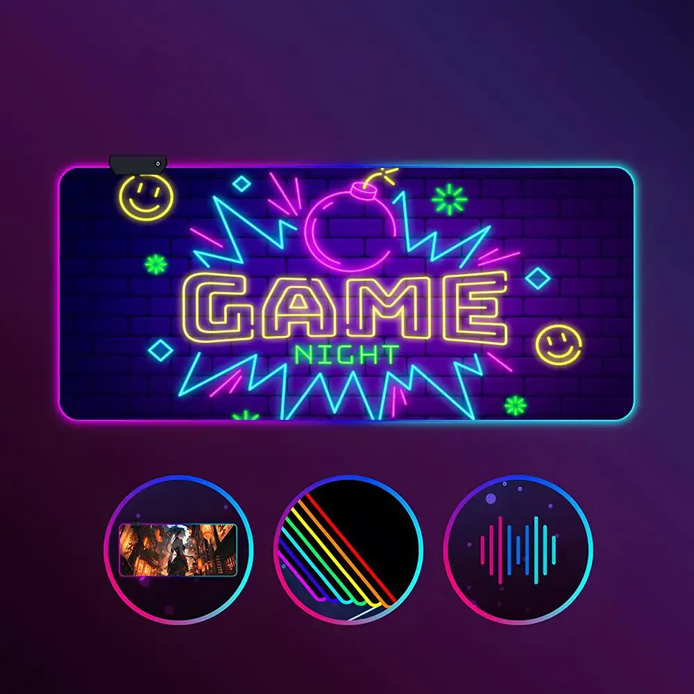 

Игровой неоновый бревенчатый коврик для мыши RGB, светящийся, 900X400 мм, большой настольный коврик, нескользящий, очень большой игровой офисный коврик для мыши