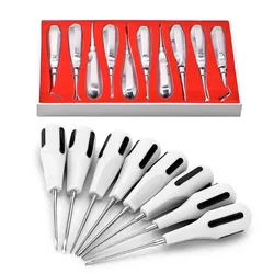 8/10/13Pcs Dental Elevator Set Straight Curved Apical Elevator Stainless Steel Dentist Clinic Teeth Extraction Root Lift Forcep