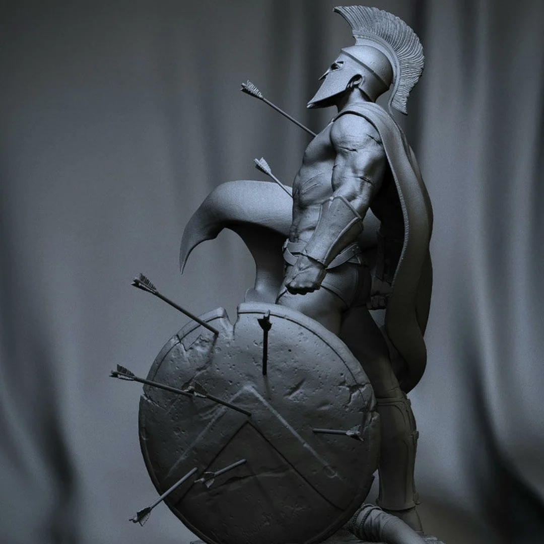 1/24 مقياس 75 مللي متر هايت الراتنج الشكل سبارتا ووريورز ليونيداس تجميع أطقم منمذجة المفكك غير مصبوغ ثلاثية الأبعاد الطباعة لعبة 1288 #4