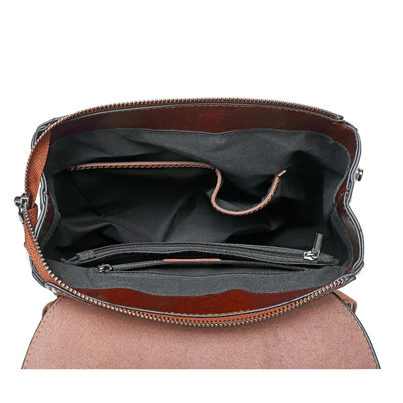 Women Backpack Cross Body Shoulder Bag Genuine Leather Girls School Female Natural Skin Book Laptop Rucksack Messenger Bags
