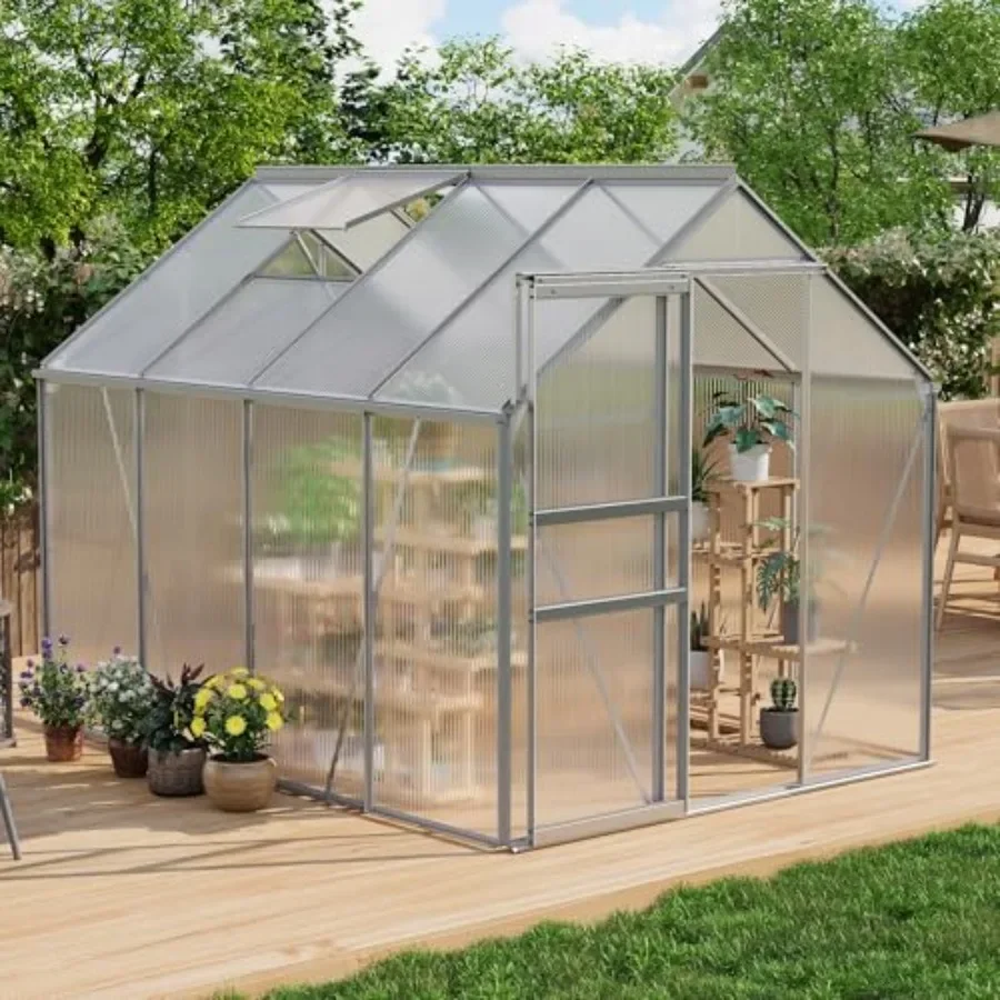 house for Outside, Large Walk-in houses for Garden Planting, Polycarbonate houses with Enhanced Aluminum Frame,FT