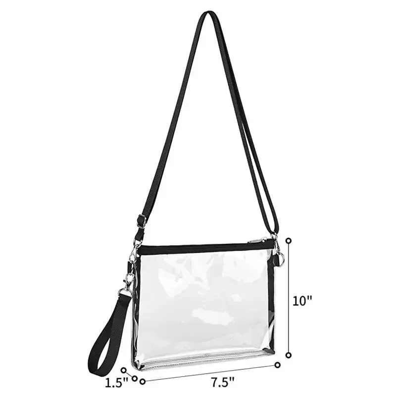 Waterproof Clear Crossbody Bag, Trendy PVC Clutch Purses, Portable Handbags For Sports Swimming Concert