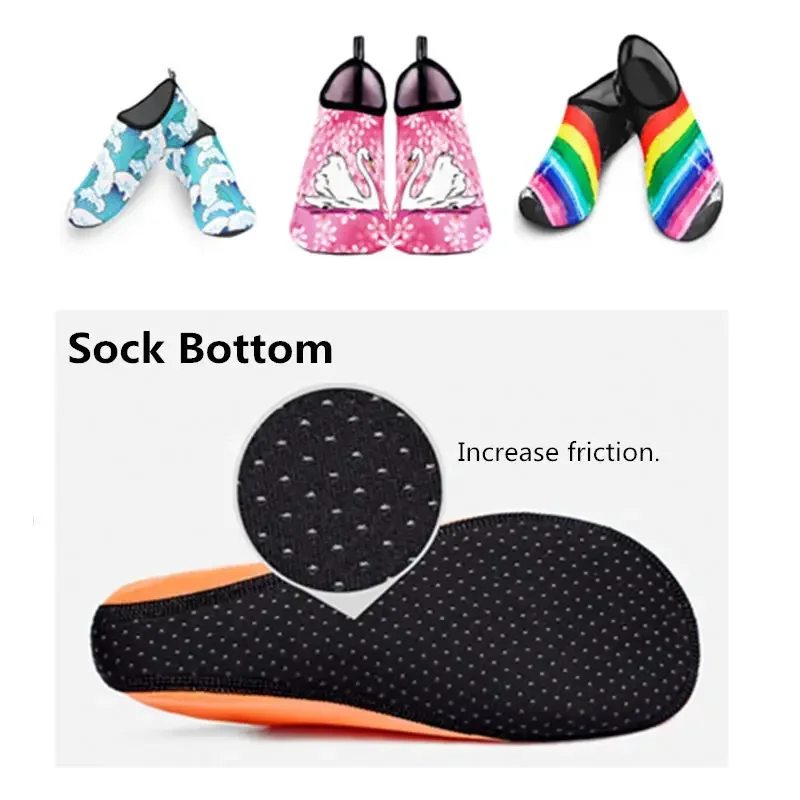 Water Shoes Men Women Swimming Socks Printing Color Summer Beach Sneakers Seaside Sneaker Socks Slippers For Men Women