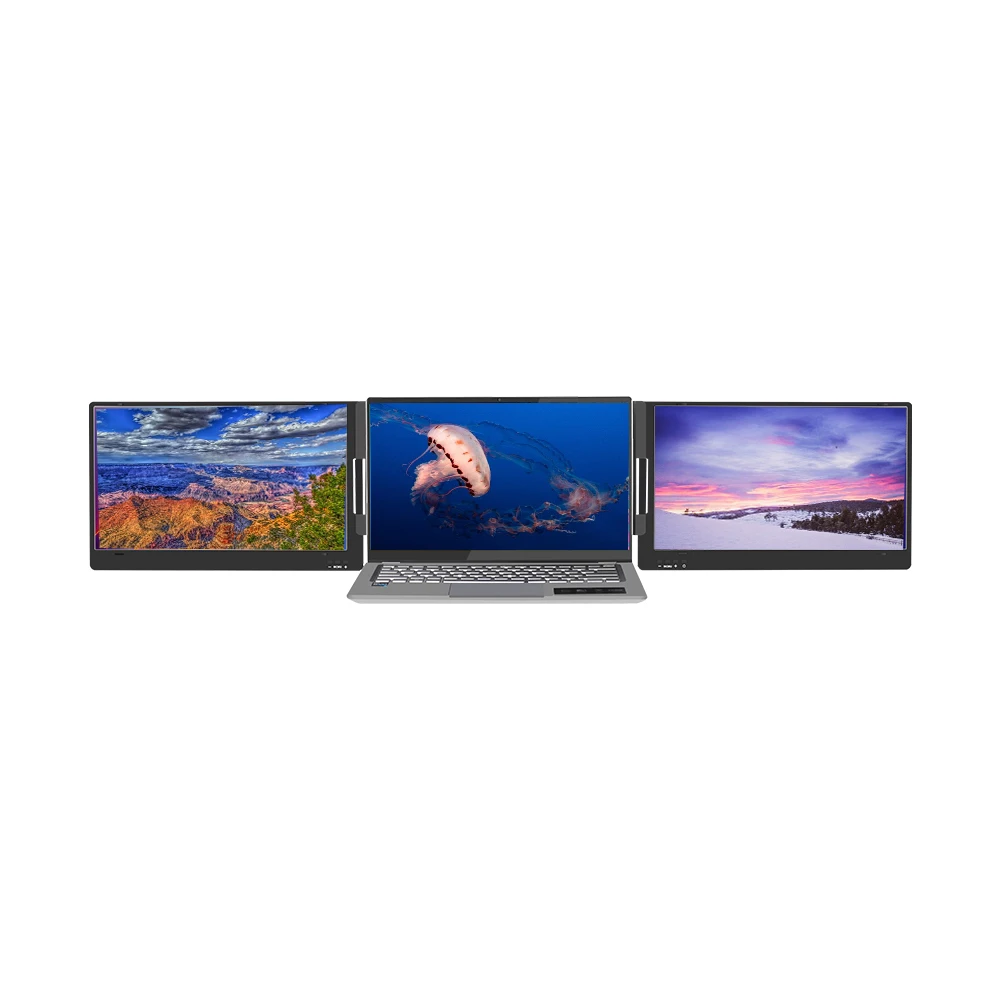 15.6 Inch Portable Monitor ,Trading Triple Screen Laptop Extender for Multi-Chart Analysis  with Type-c