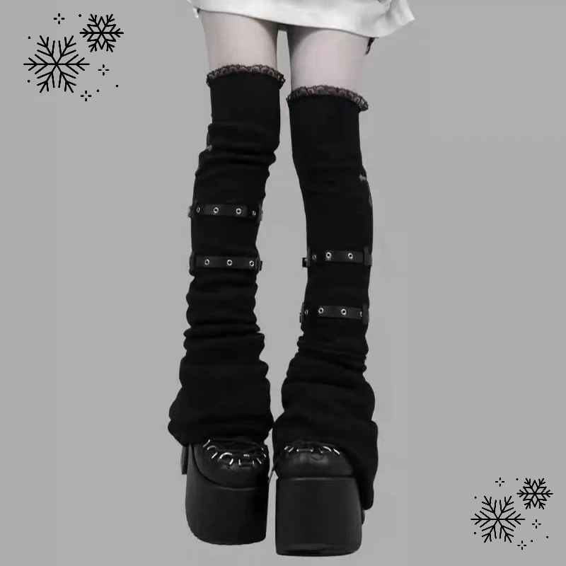 

Subculture Y2K Spicy Girls Sexy JK Knee Sock Women Fashion Retro Design Long Leg Warmers Harajuku Gothic Punk Korean Leg Warmers