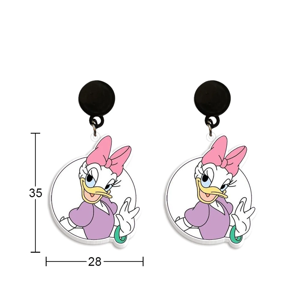 Pendientes acrílicos de pato Donald para niñas, aretes coloridos de Disney, accesorios de joyería bonitos, novedad