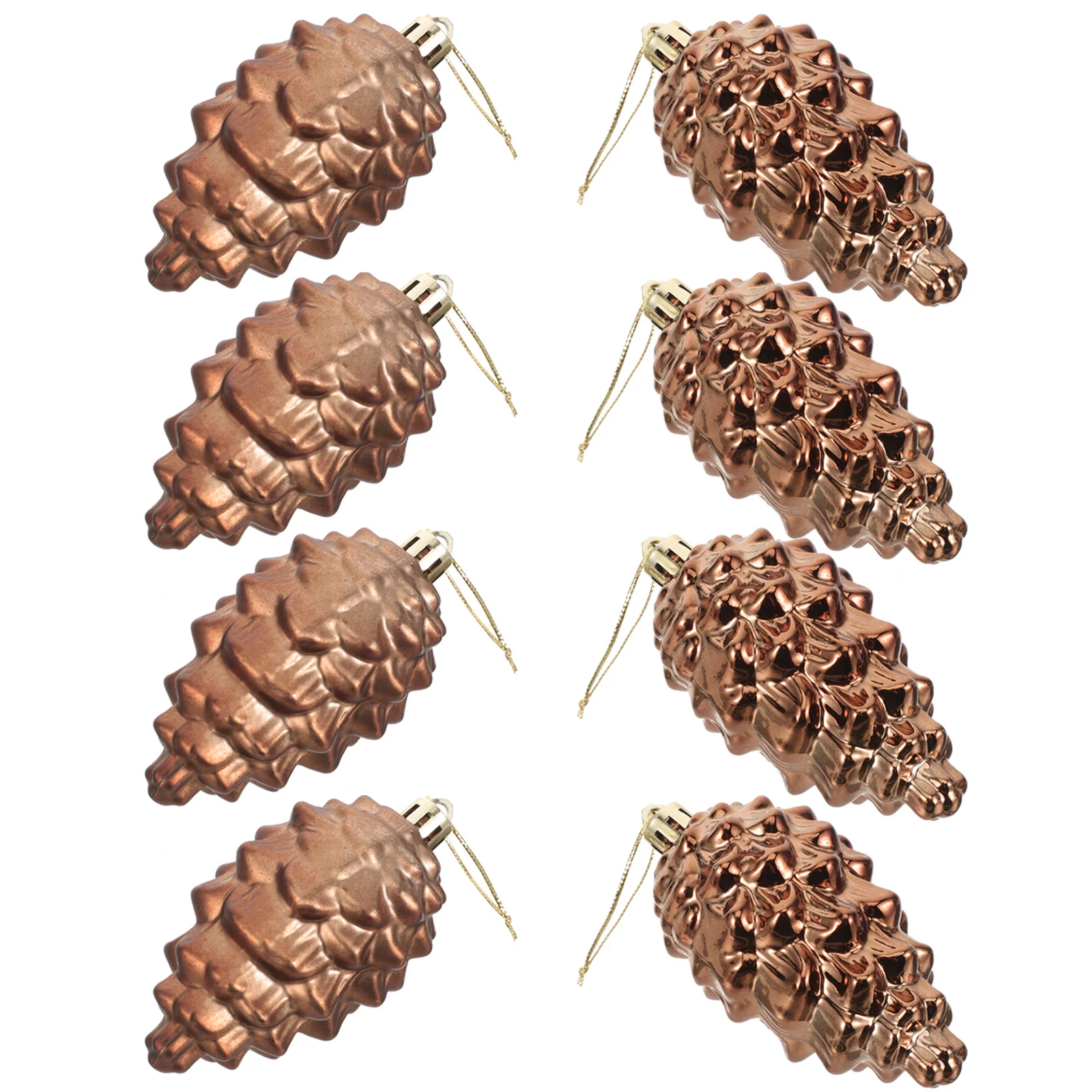 

8 Pcs Vintage Christmas Tree Ornaments Pinecones Shatterproof Brown Decorations