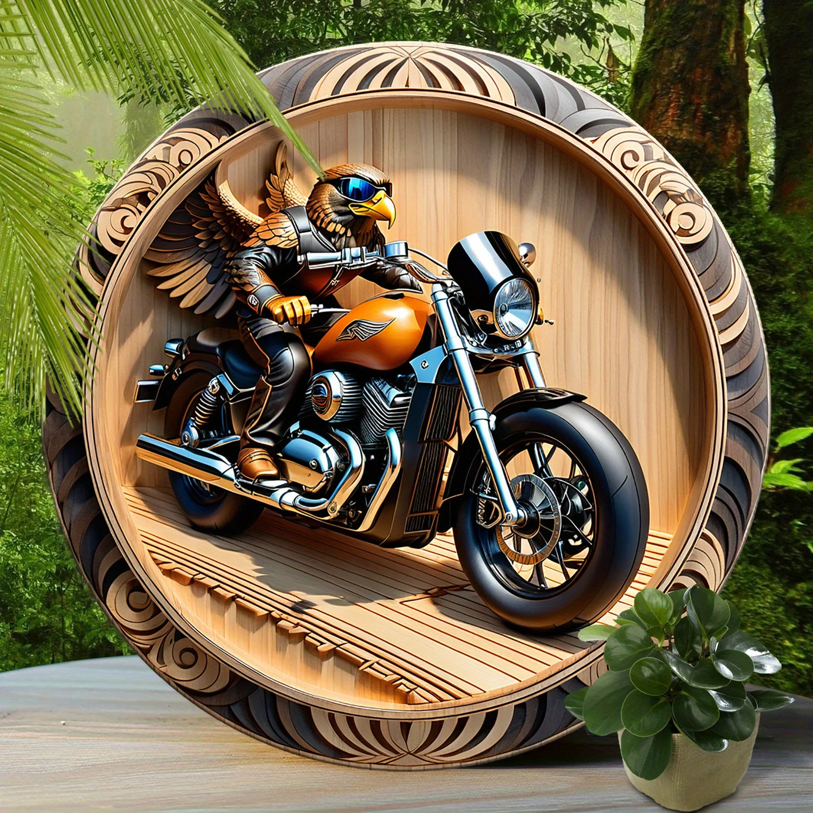 Eagle Motorcycle Rider Metal Wall Art Decor, fori preforati, Bar, Bar, Club-poster pubblicitari per esterni/interni