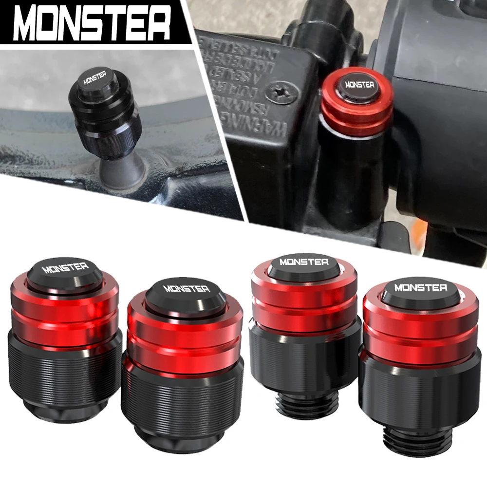 

For Ducati Monster 695 696 796 797 821 All years Motorcycle Rearview Mirror Plug Hole Screw Cap & Tire Valve Stem Caps Cover