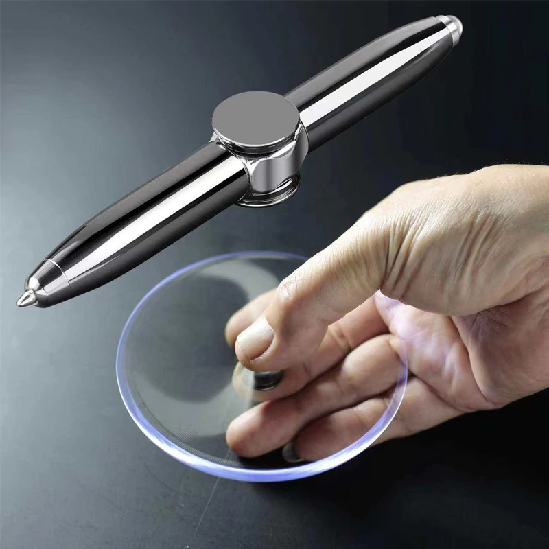 Fidget Spinning Pen with Led Light Cool EDC Gadgets ADHD Anxiety Stress Reducer Gifts For Adults Students Teenages