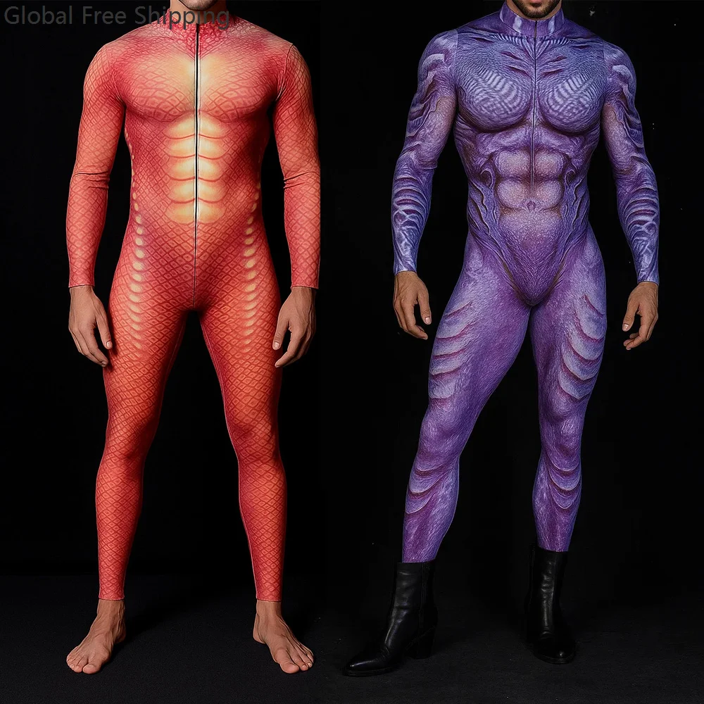 

Костюм-боди «Ящерица» для мужчин, уникальная серия «Мускулы», праздничный комбинезон, карнавальный костюм для взрослых, для ролевых игр, вечеринок, маскарадов