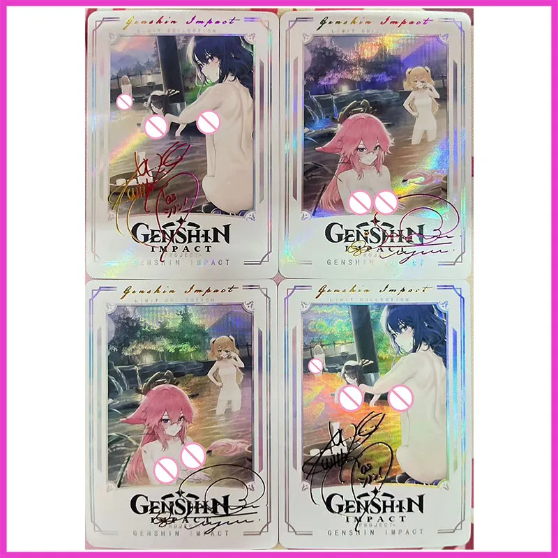 

Anime Goddess Story DIY ACG Tabletop Game Laser Cards Yelan Yae Miko Fischl Jean Toys for boys Collectible Card Birthday Present