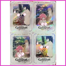 Anime Goddess Story DIY ACG Tabletop Game Laser Cards Yelan Yae Miko Fischl Jean Toys for boys Collectible Card Birthday Present