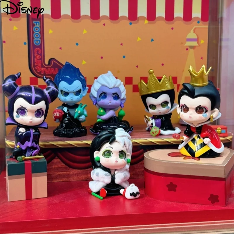 

New Disney Villain Naturally Dissatisfied Series Evil Queen Figurines Cute Anime Figure Toys Peripheral Ornaments Blind Box Gift