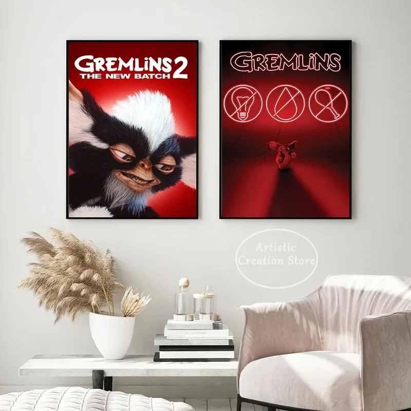Classic Movie Gremlins Poster Art Canvas Painting Pictures and HD Prints Pictures for Modern Bar Cinema Bedroom Wall Home Decor