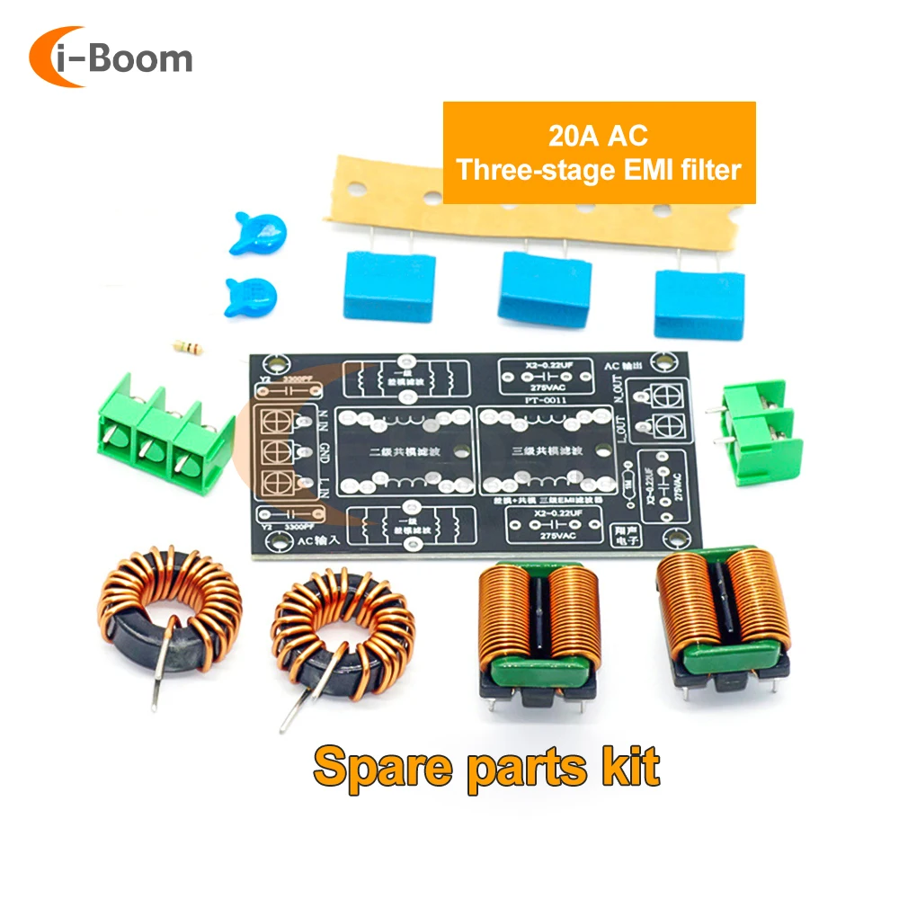 EMI Power Filter Filtering Board Audio Amplifier Power Supply Filter Common Mode High Current Electromagnetic HiFi Audio